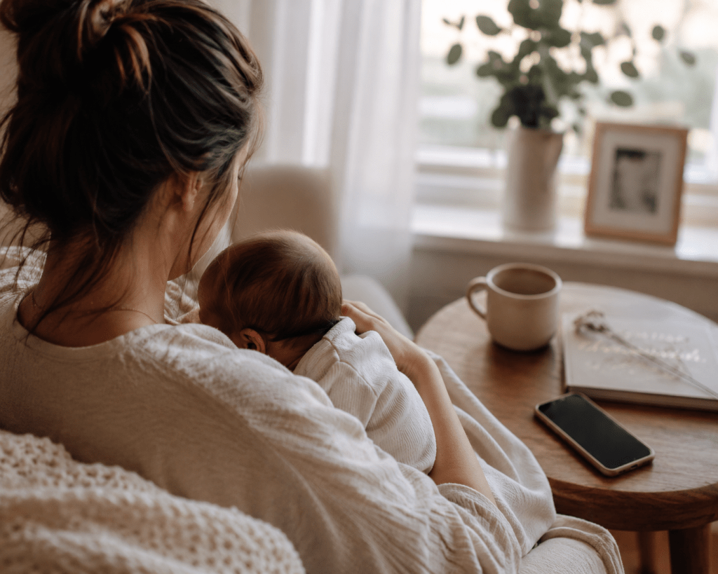 Woman holding baby